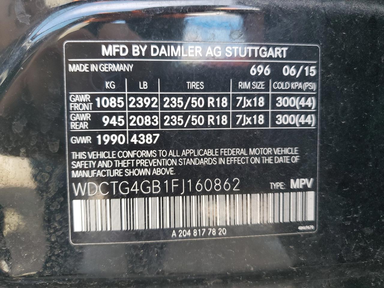 WDCTG4GB1FJ160862 2015 Mercedes-Benz Gla 250 4Matic