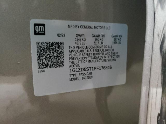 2023 Chevrolet Malibu Lt VIN: 1G1ZD5ST1PF176846 Lot: 59414414