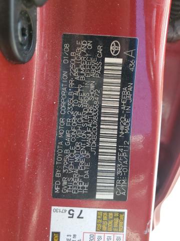 2008 Toyota Prius VIN: JTDKB20UX83368472 Lot: 58099124