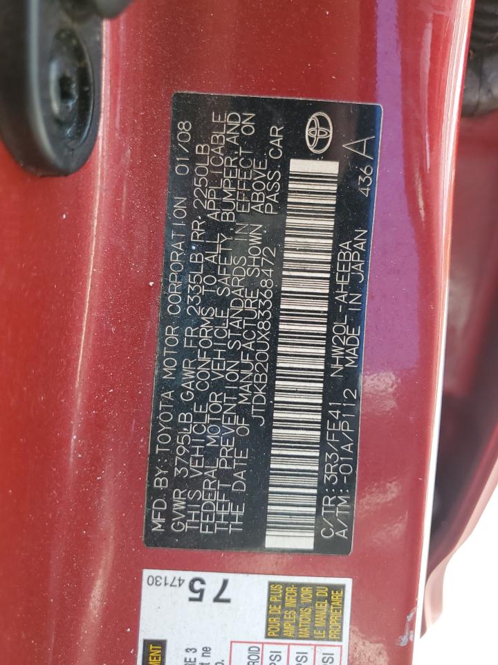 JTDKB20UX83368472 2008 Toyota Prius