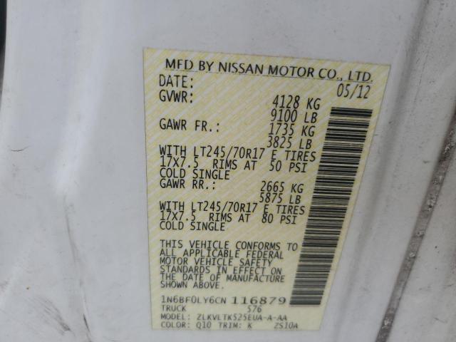 2012 Nissan Nv 2500 VIN: 1N6BF0LY6CN116879 Lot: 59474384