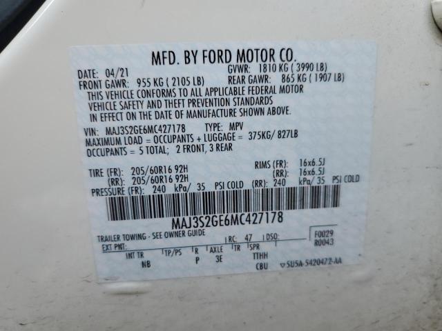 2021 Ford Ecosport Se VIN: MAJ3S2GE6MC427178 Lot: 57735744