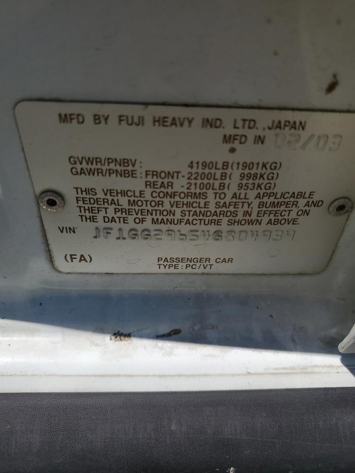 JF1GG29654G804939 2004 Subaru Impreza Wrx