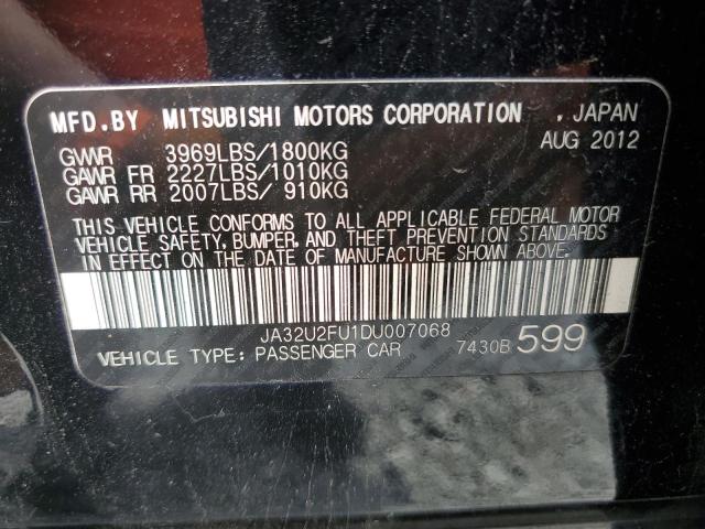 2013 Mitsubishi Lancer Es/Es Sport VIN: JA32U2FU1DU007068 Lot: 59681004