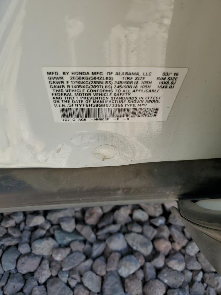 5FNYF6H59GB073366 2016 Honda Pilot Exl