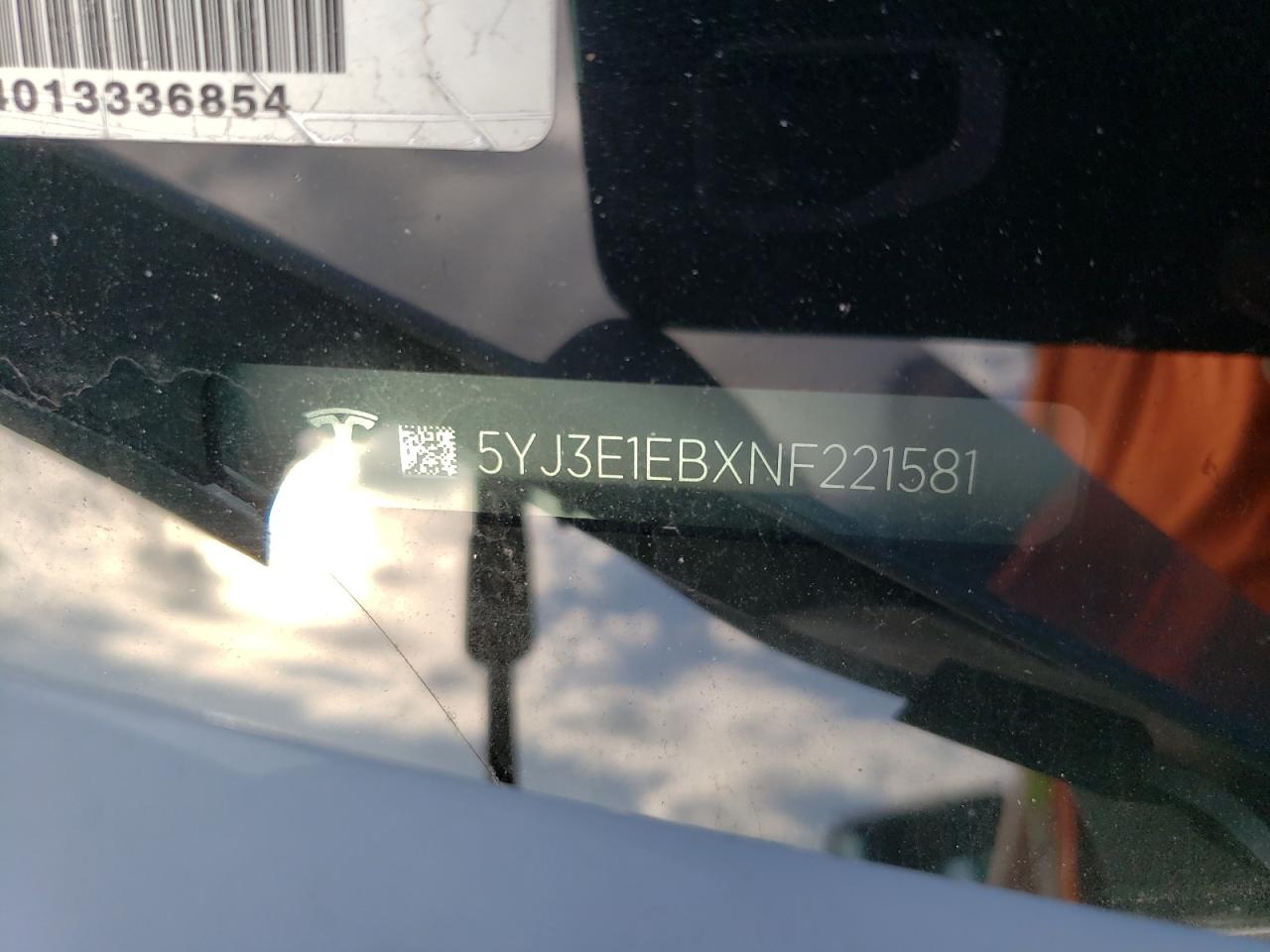 5YJ3E1EBXNF221581 2022 Tesla Model 3