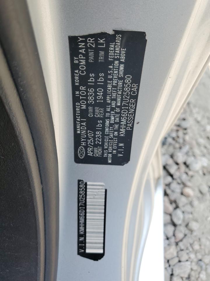 KMHHM66D17U258580 2007 Hyundai Tiburon Gs