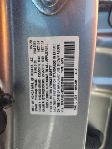 2020 Honda Cr-V Touring VIN: 7FARW2H9XLE020982 Lot: 60218324