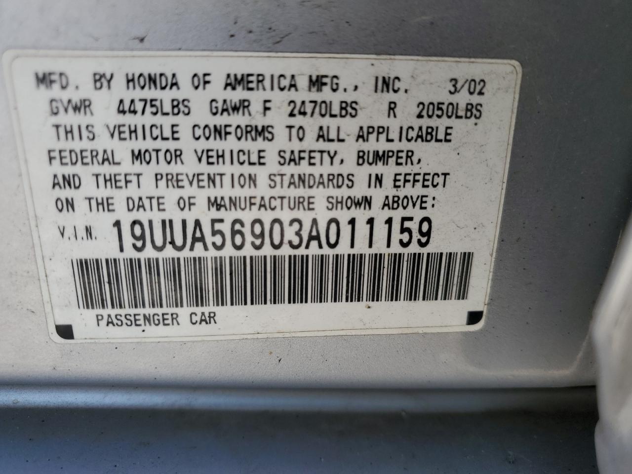 19UUA56903A011159 2003 Acura 3.2Tl Type-S