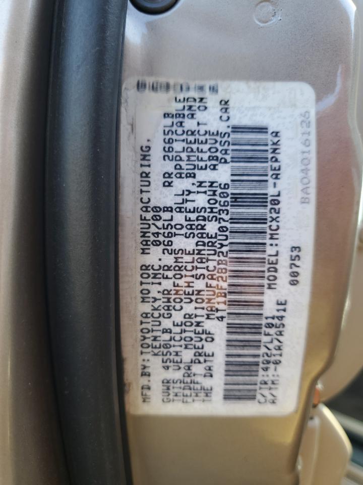 4T1BF28B2YU073606 2000 Toyota Avalon Xl