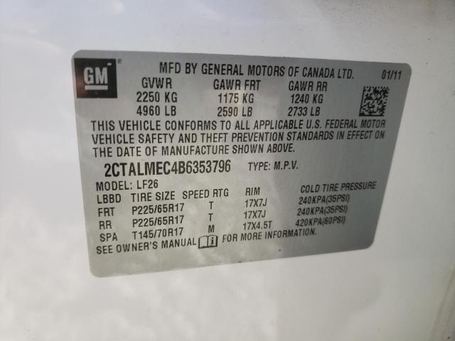 2011 GMC Terrain Sle VIN: 2CTALMEC4B6353796 Lot: 58634774