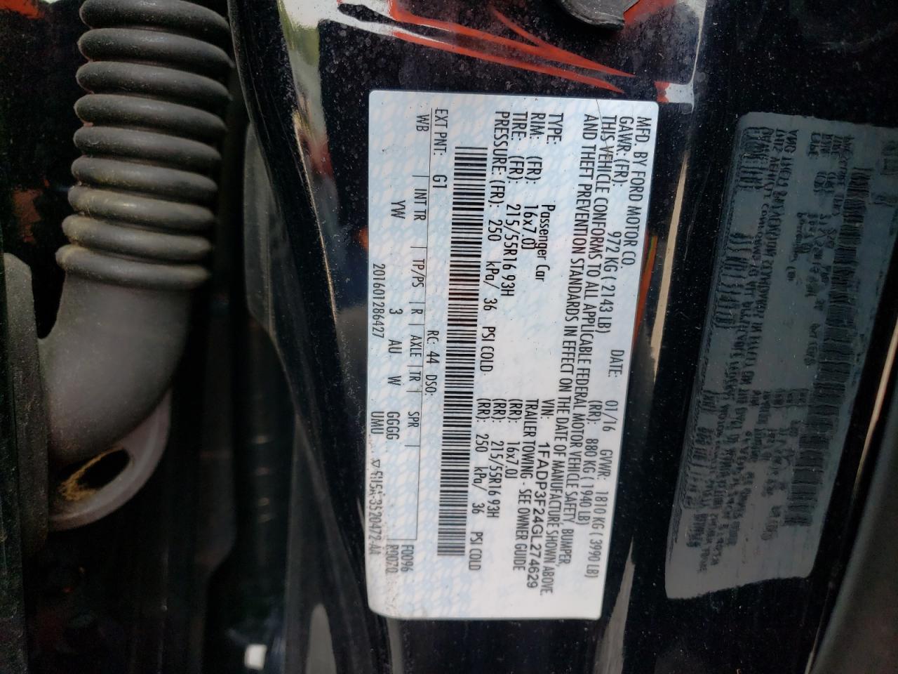 1FADP3F24GL274629 2016 Ford Focus Se