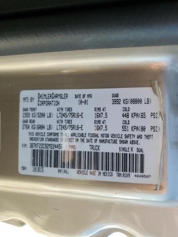 2002 Dodge Ram 2500 VIN: 3B7KF23C92M224456 Lot: 58942354