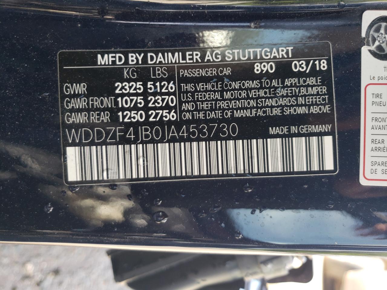 WDDZF4JB0JA453730 2018 Mercedes-Benz E 300