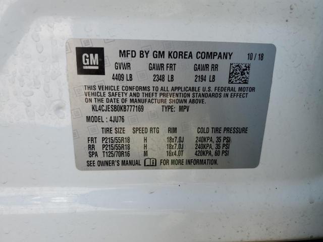 2019 Buick Encore Preferred VIN: KL4CJESB0KB777169 Lot: 58477404