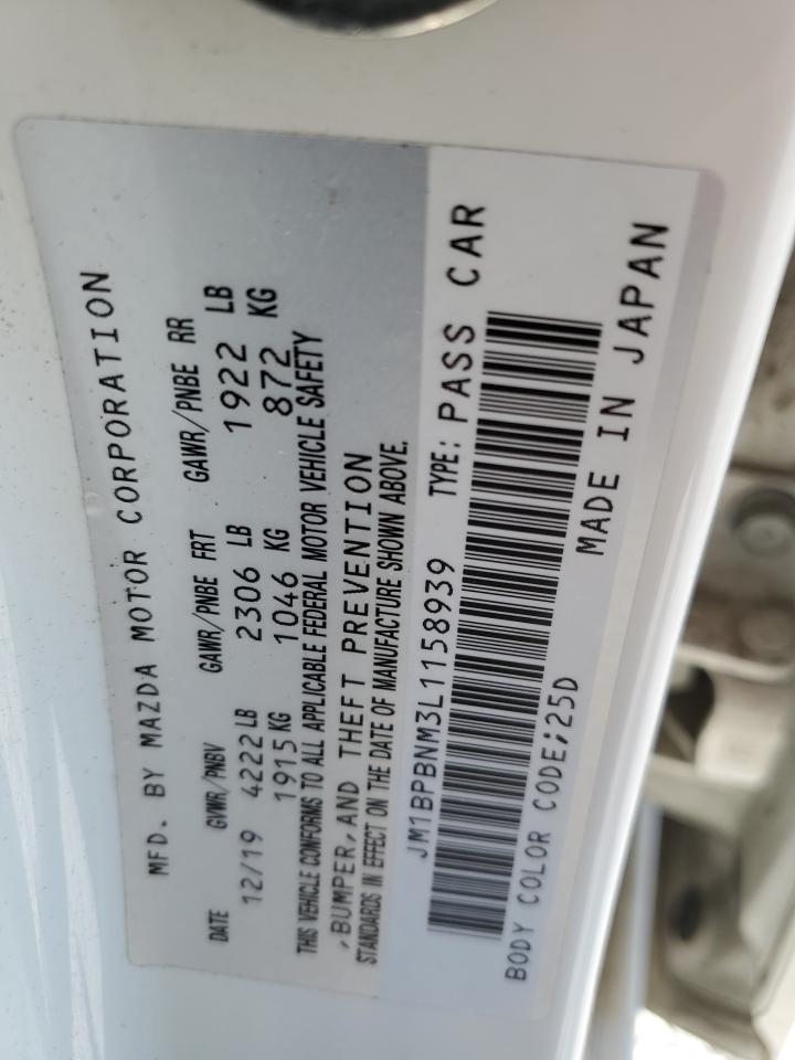 JM1BPBNM3L1158939 2020 Mazda 3 Premium