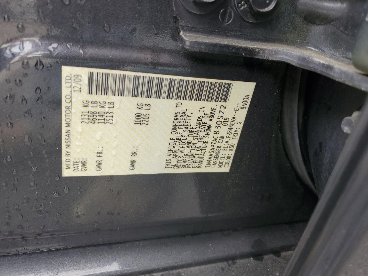 1N4AA5AP7AC830572 2010 Nissan Maxima S