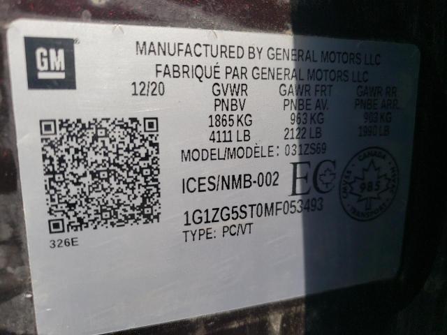 2021 CHEVROLET MALIBU RS - 1G1ZG5ST0MF053493