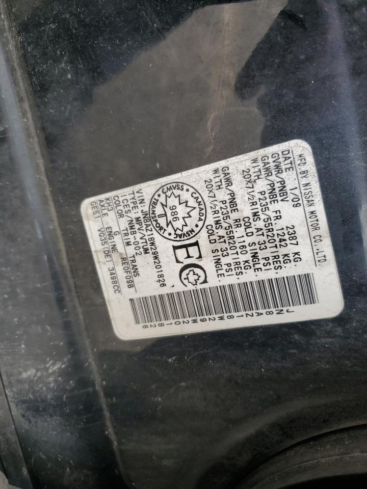 JN8AZ18W29W201826 2009 Nissan Murano S