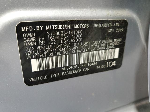 2019 Mitsubishi Mirage G4 Es VIN: ML32F3FJ3KHF16484 Lot: 59752864