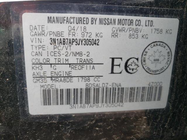 2018 Nissan Sentra S VIN: 3N1AB7AP9JY305042 Lot: 60747114