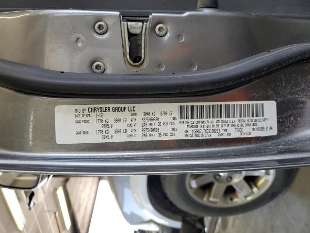 2012 Dodge Ram 1500 Laramie VIN: 1C6RD7JTXCS198213 Lot: 59985284