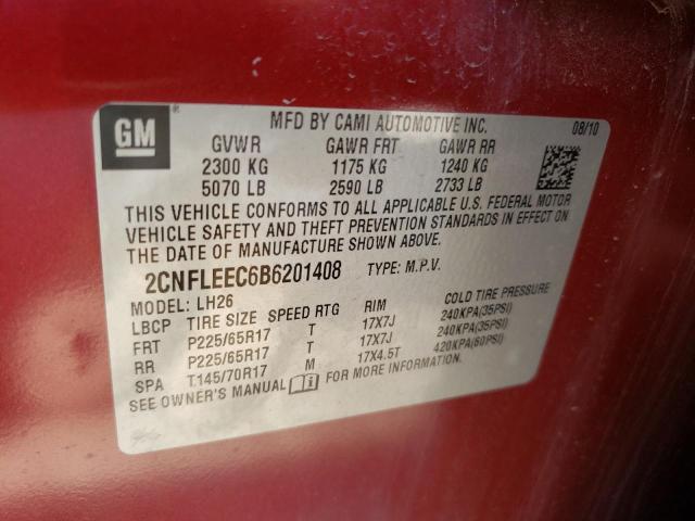 2011 Chevrolet Equinox Lt VIN: 2CNFLEEC6B6201408 Lot: 58335914