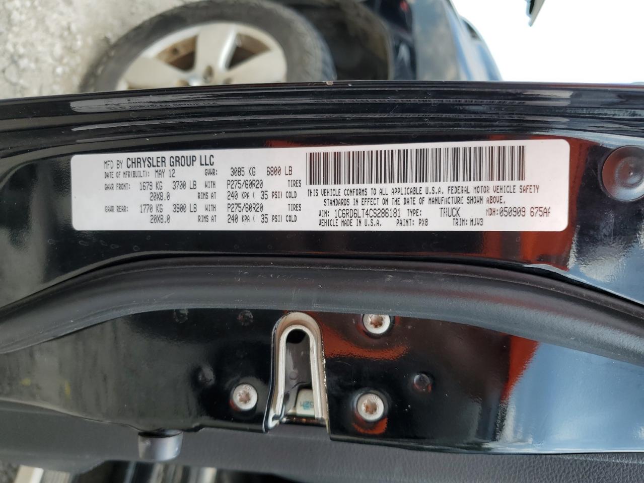 1C6RD6LT4CS286181 2012 Dodge Ram 1500 Slt