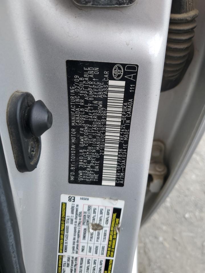 2T1BU40E19C181967 2009 Toyota Corolla Base