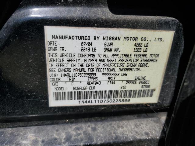 2005 Nissan Altima S VIN: 1N4AL11D75C225899 Lot: 58279294
