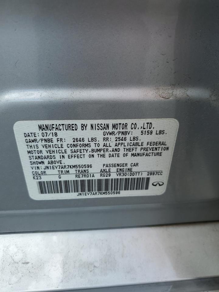 JN1EV7AR7KM550596 2019 Infiniti Q50 Luxe