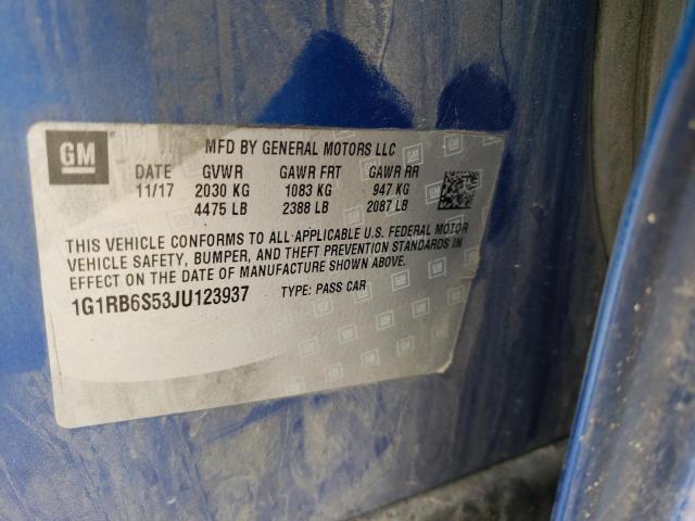 VIN 1G1RB6S53JU123937 2018 Chevrolet Volt, Premier no.12