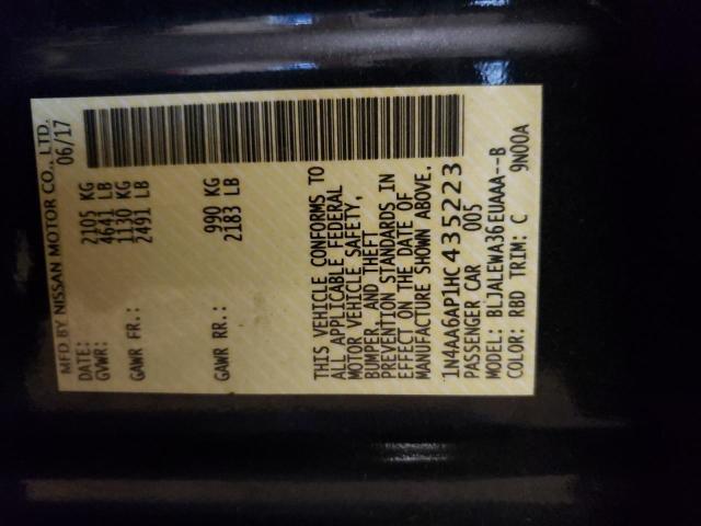 2017 Nissan Maxima 3.5S VIN: 1N4AA6AP1HC435223 Lot: 60078094