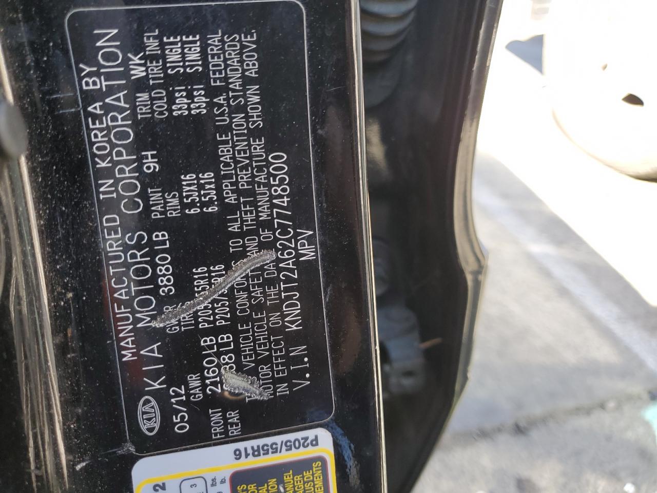 KNDJT2A62C7748500 2012 Kia Soul +