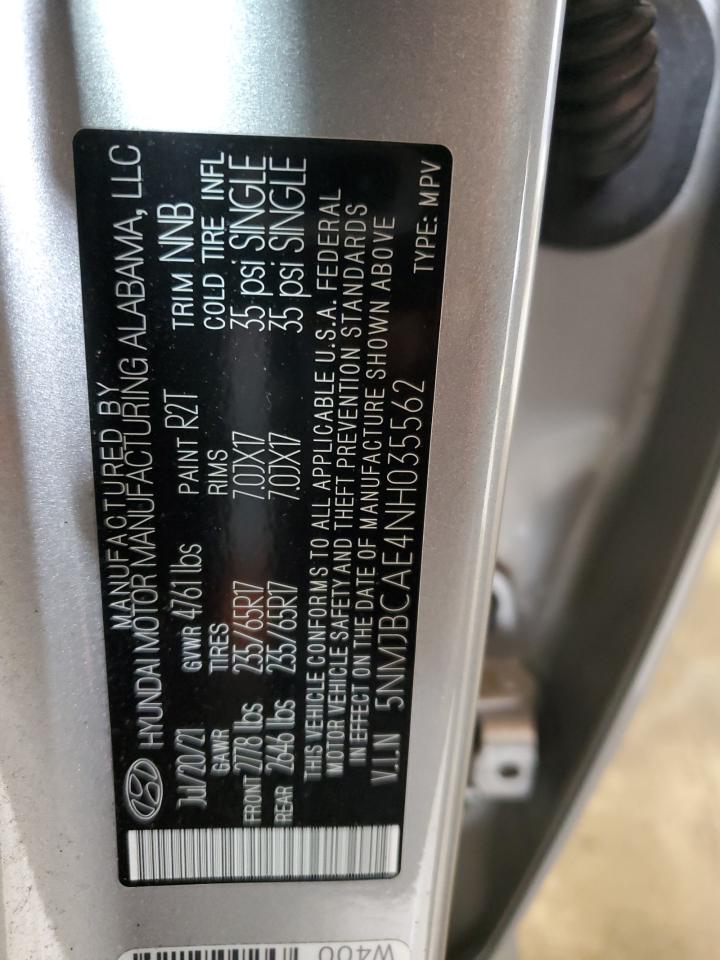 5NMJBCAE4NH035562 2022 Hyundai Tucson Sel