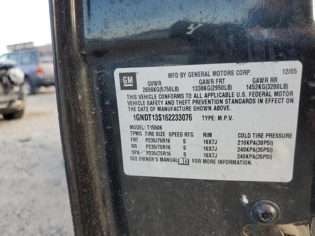 2006 Chevrolet Trailblazer Ls VIN: 1GNDT13S162233076 Lot: 59318814