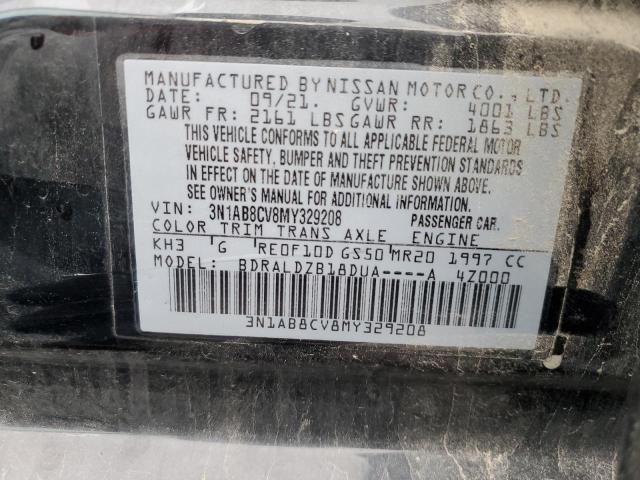2021 Nissan Sentra Sv VIN: 3N1AB8CV8MY329208 Lot: 59112314