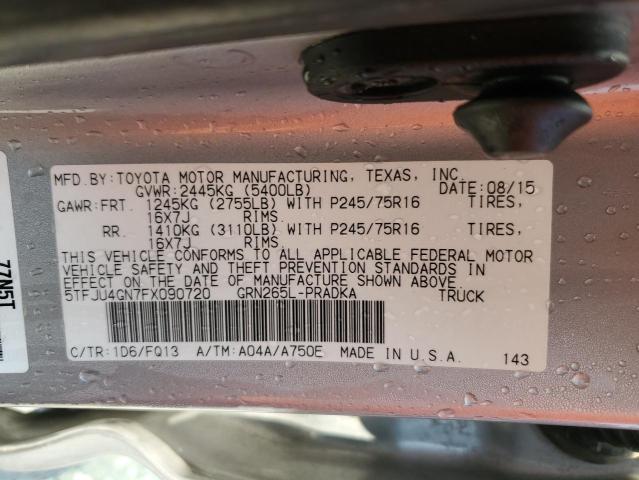 2015 Toyota Tacoma Double Cab Prerunner VIN: 5TFJU4GN7FX090720 Lot: 58531674