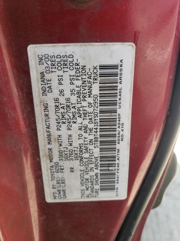 5TBBT4418YS072950 2000 Toyota Tundra Access Cab