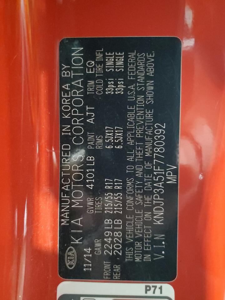 KNDJP3A51F7780392 2015 Kia Soul +