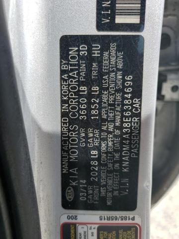 VIN KNADM4A38E6384696 2014 KIA Rio, LX no.13