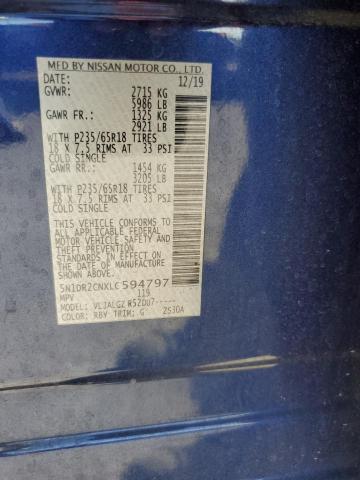 2020 Nissan Pathfinder Sl VIN: 5N1DR2CNXLC594797 Lot: 60538724