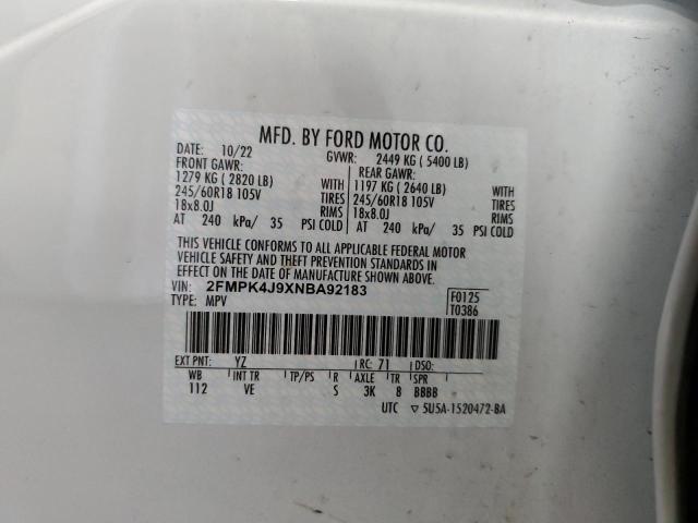 2022 FORD EDGE SEL - 2FMPK4J9XNBA92183