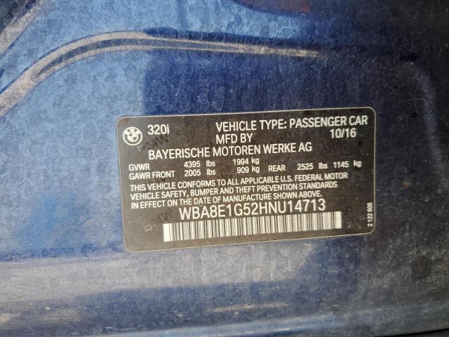 2017 BMW 320 I VIN: WBA8E1G52HNU14713 Lot: 58693054
