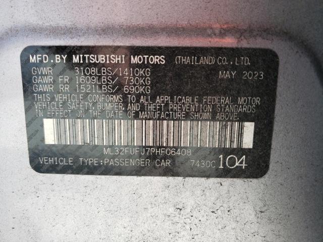 2023 Mitsubishi Mirage G4 Es VIN: ML32FUFJ7PHF06408 Lot: 57390674