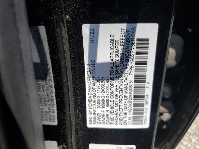 2022 Honda Accord Hybrid Sport VIN: 1HGCV3F2XNA008151 Lot: 54019694