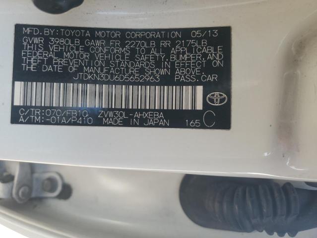 2013 Toyota Prius VIN: JTDKN3DU6D5652963 Lot: 57352704