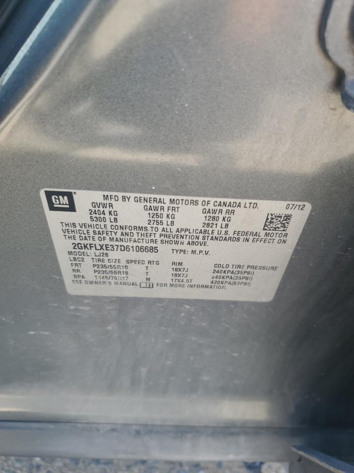 2GKFLXE37D6106685 2013 GMC Terrain Slt