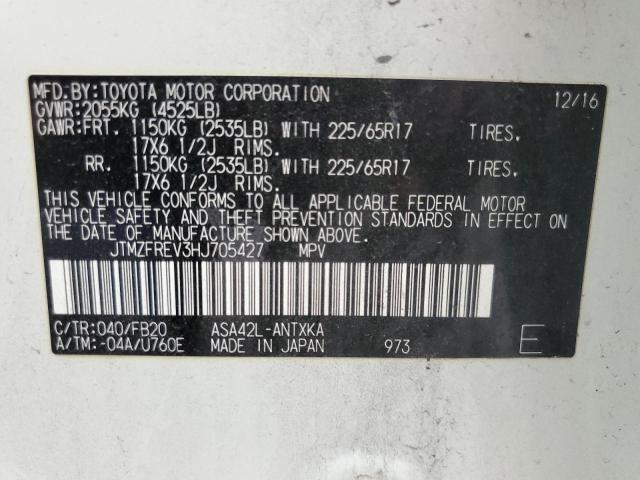 2017 Toyota Rav4 Le VIN: JTMZFREV3HJ705427 Lot: 57477384