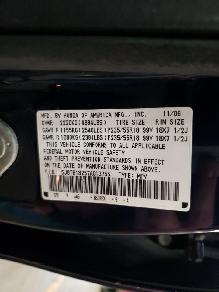 5J8TB18257A013755 2007 Acura Rdx